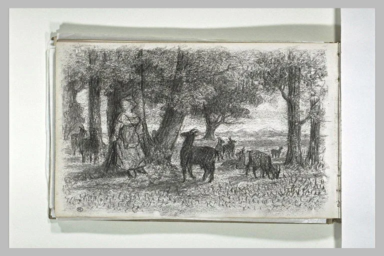 Bergère et ses chèvres