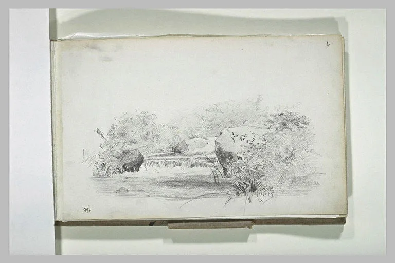 Paysage avec une cascade