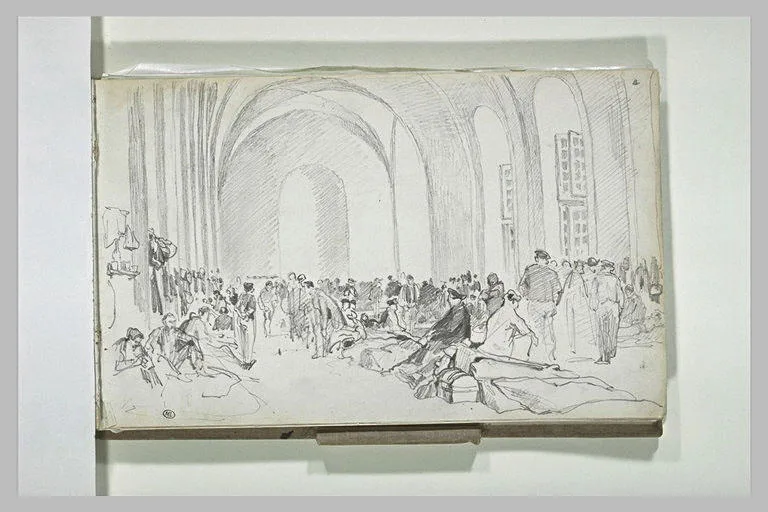 Foule installée dans un intérieur