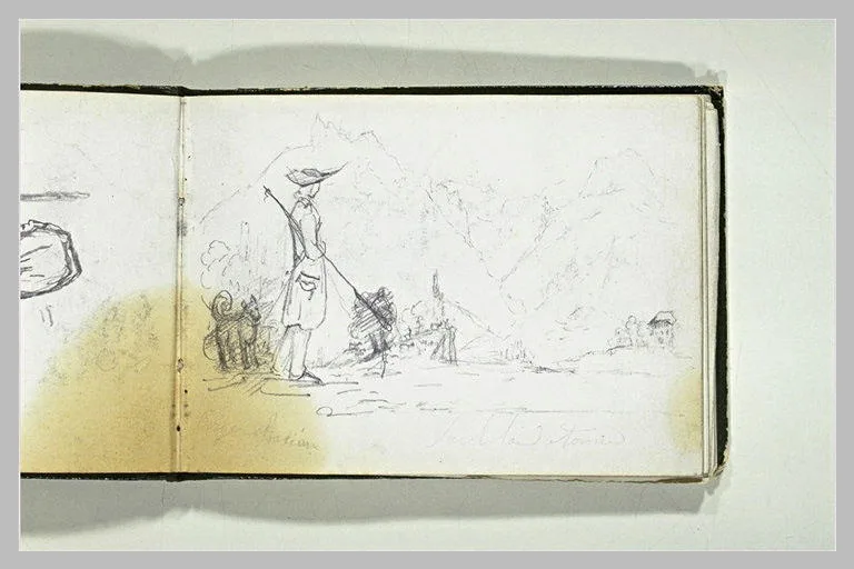 Chasseur dans un paysage