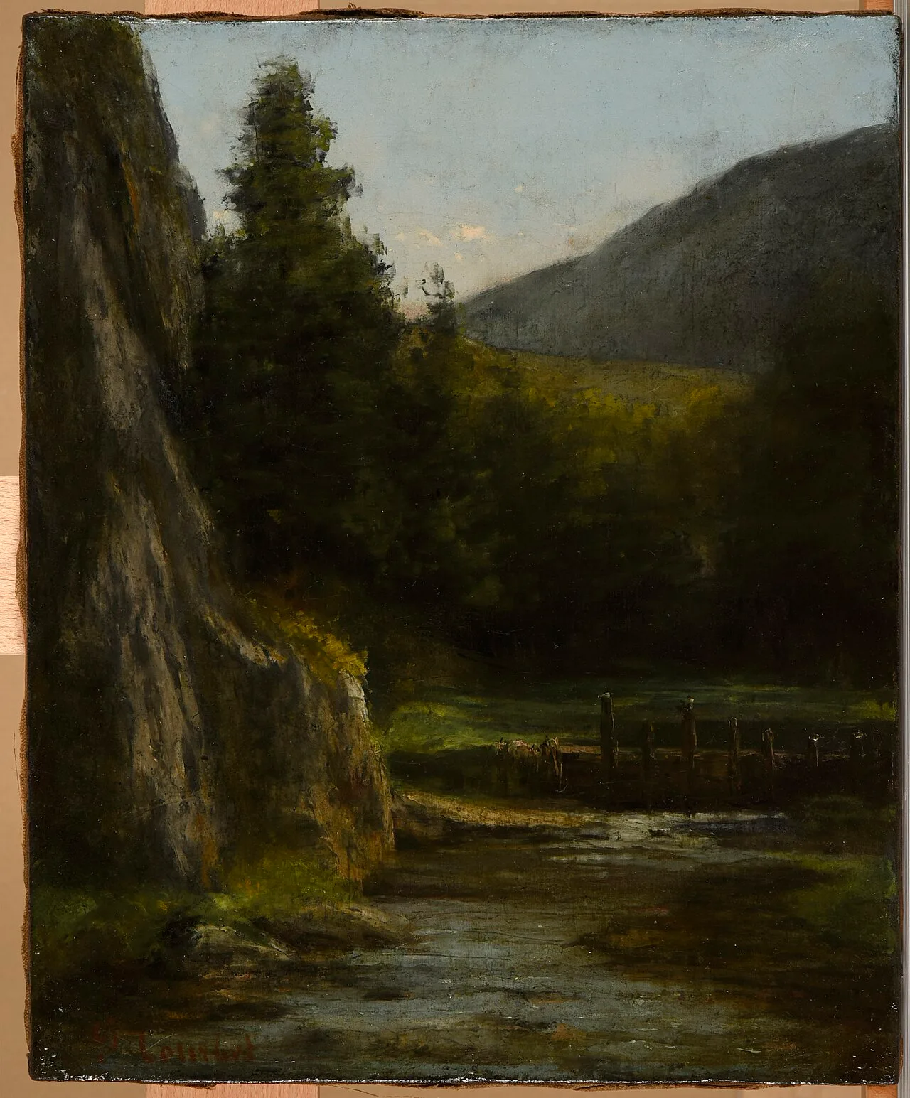 Rochers, sapins, ruisseau