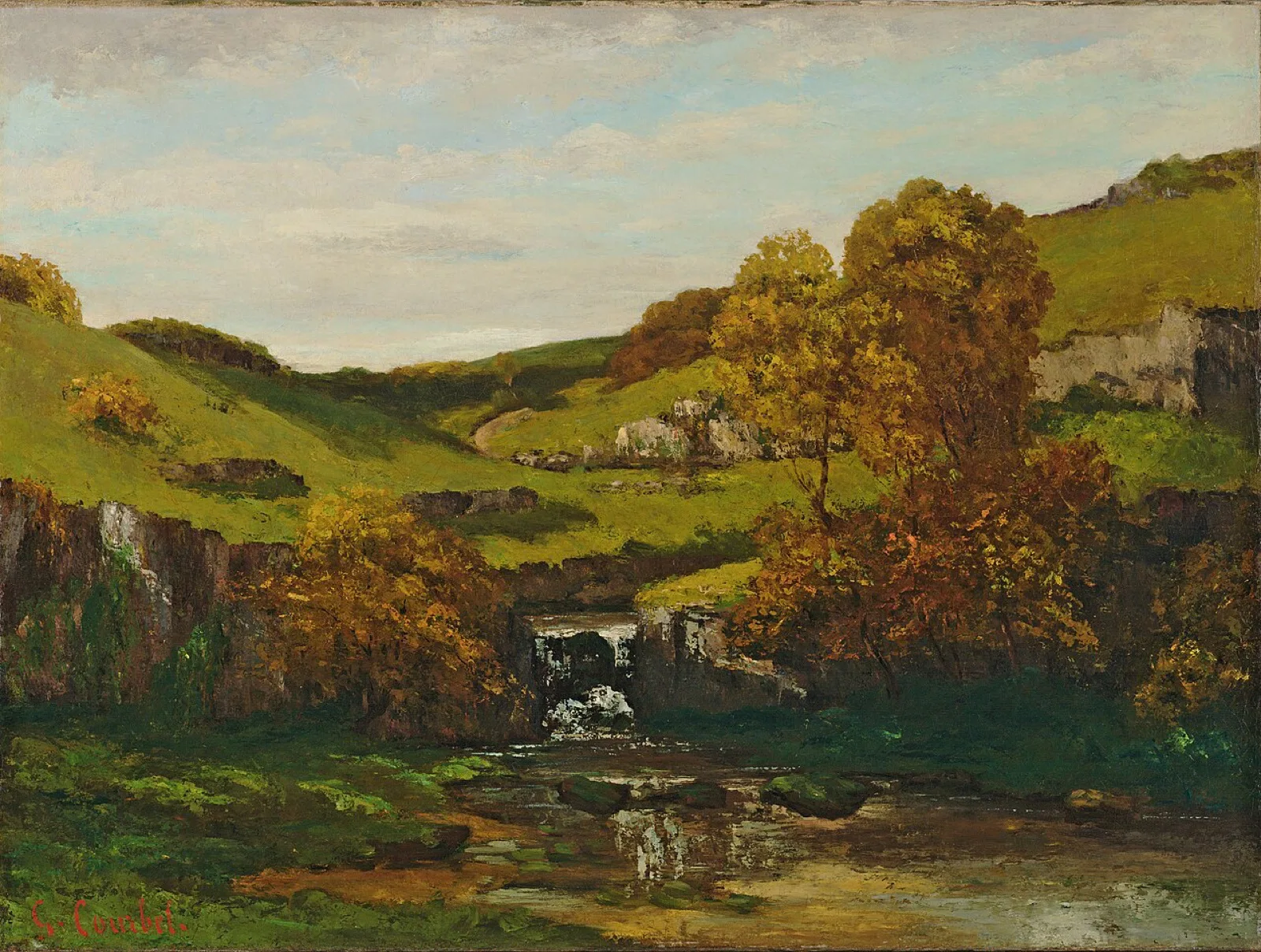 Landschaft mit Wasserfall