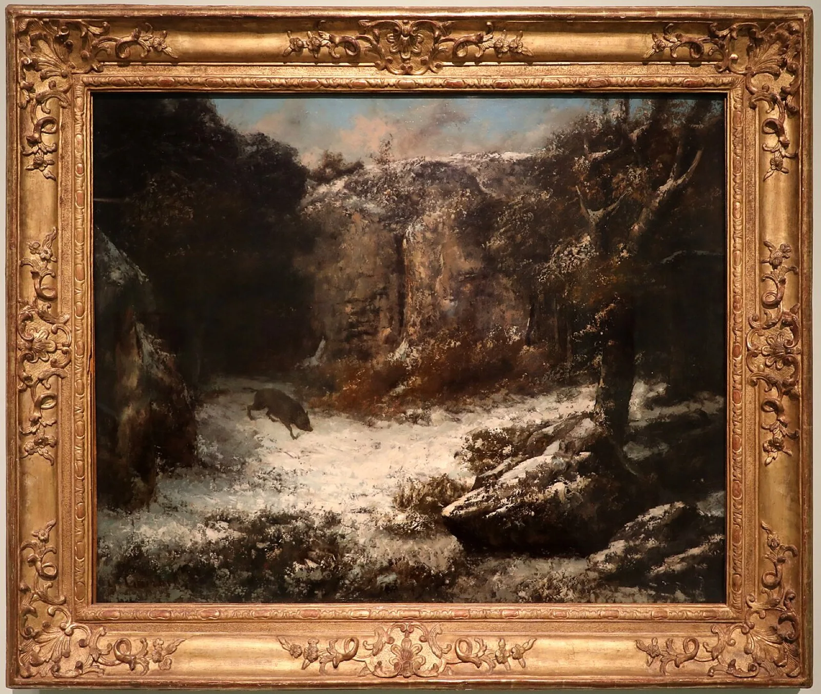 Snow Landscape with Wild Boar