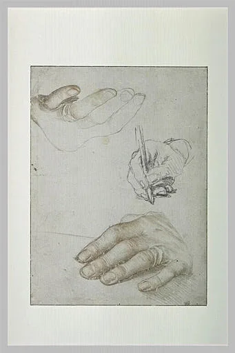 Trois études de mains pour le portrait d'Erasme