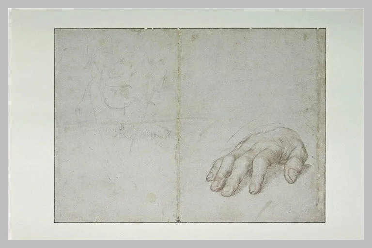 Etudes d'une main et d'une tête pour le portrait d'Erasme