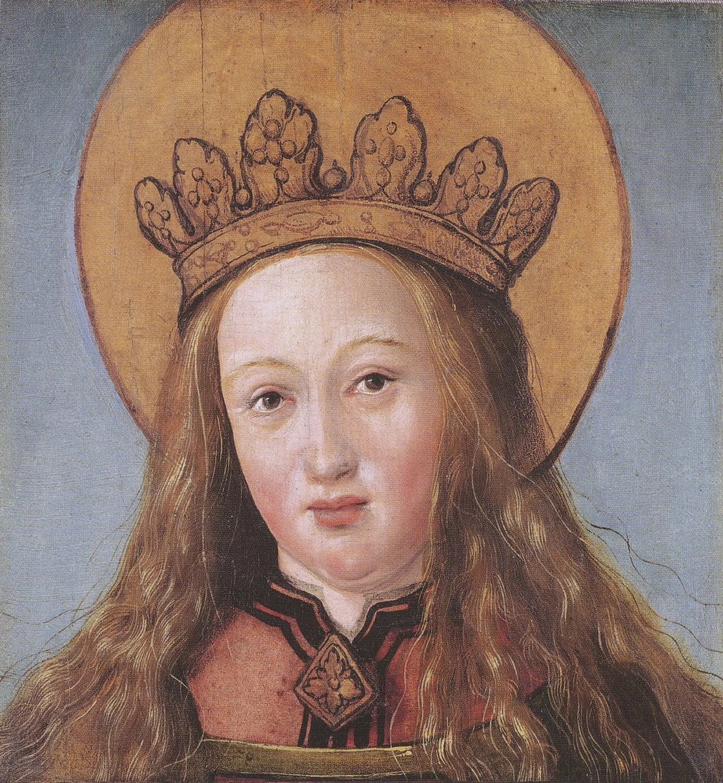 Head of a female saint