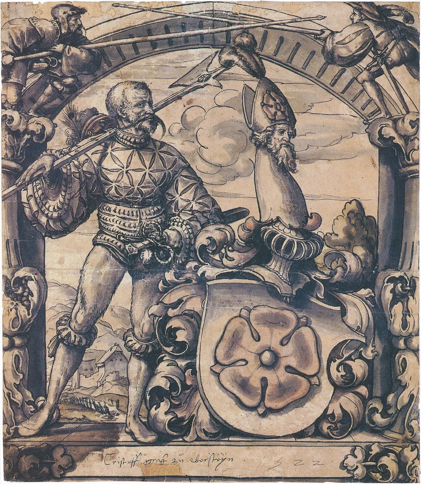 Design for an heraldic panel of stained glass