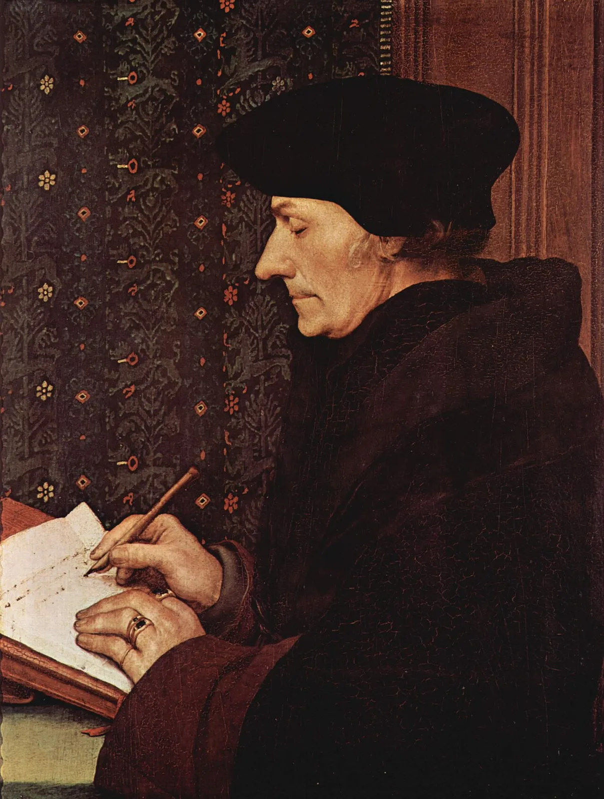 Portrait of Erasmus writing