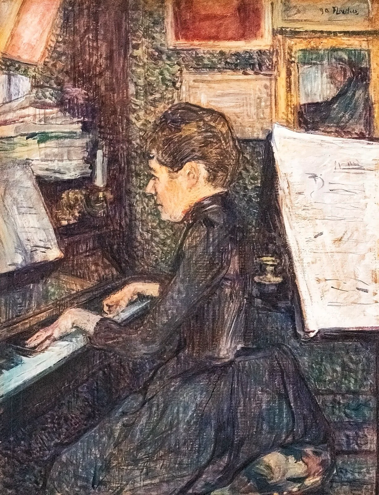 Mademoiselle Dihau au piano - Toulouse-Lautrec - - MTL.132