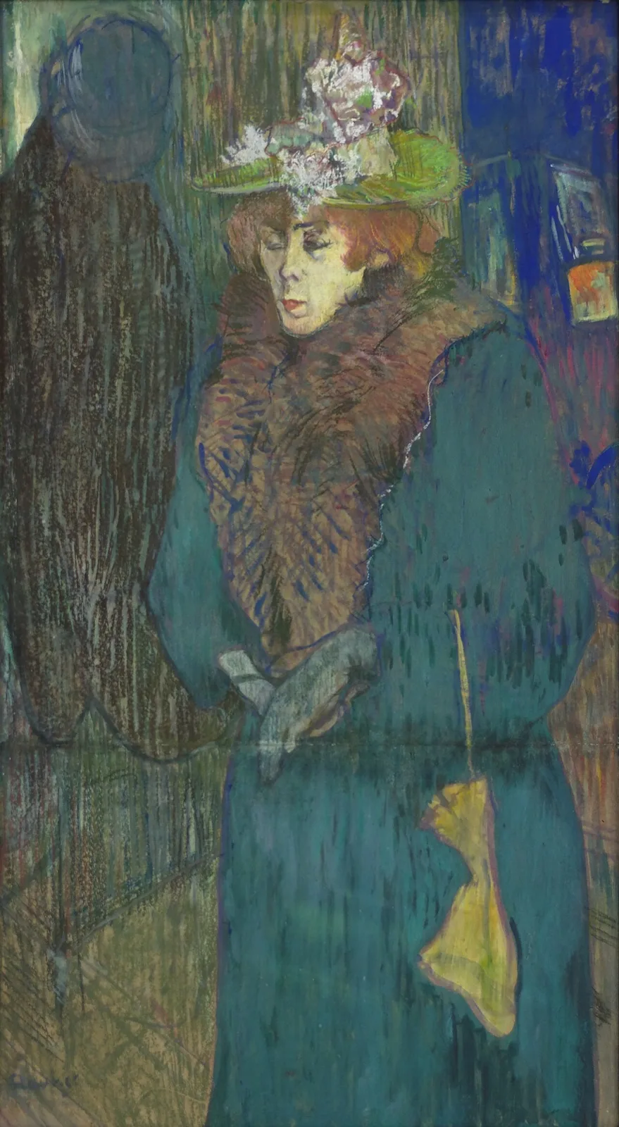 Jane Avril in the Entrance to the Moulin Rouge, putting on her Gloves