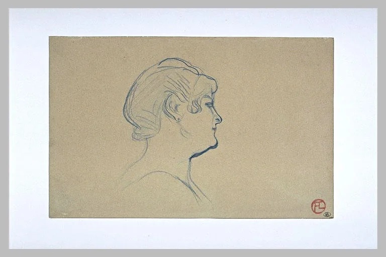 Tête de femme, de profil à droite