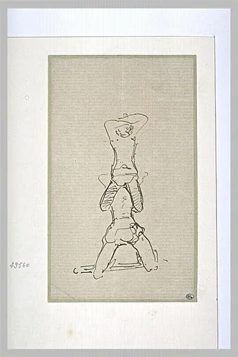 Scène de cirque: deux acrobates