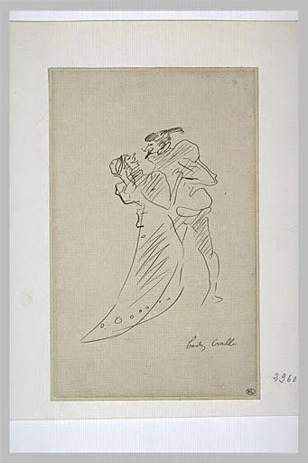 Couple enlacé en costume de théâtre