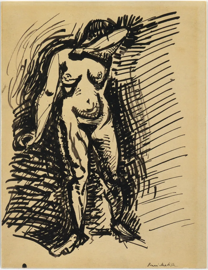 Standing Nude, Arms Covering her Face
