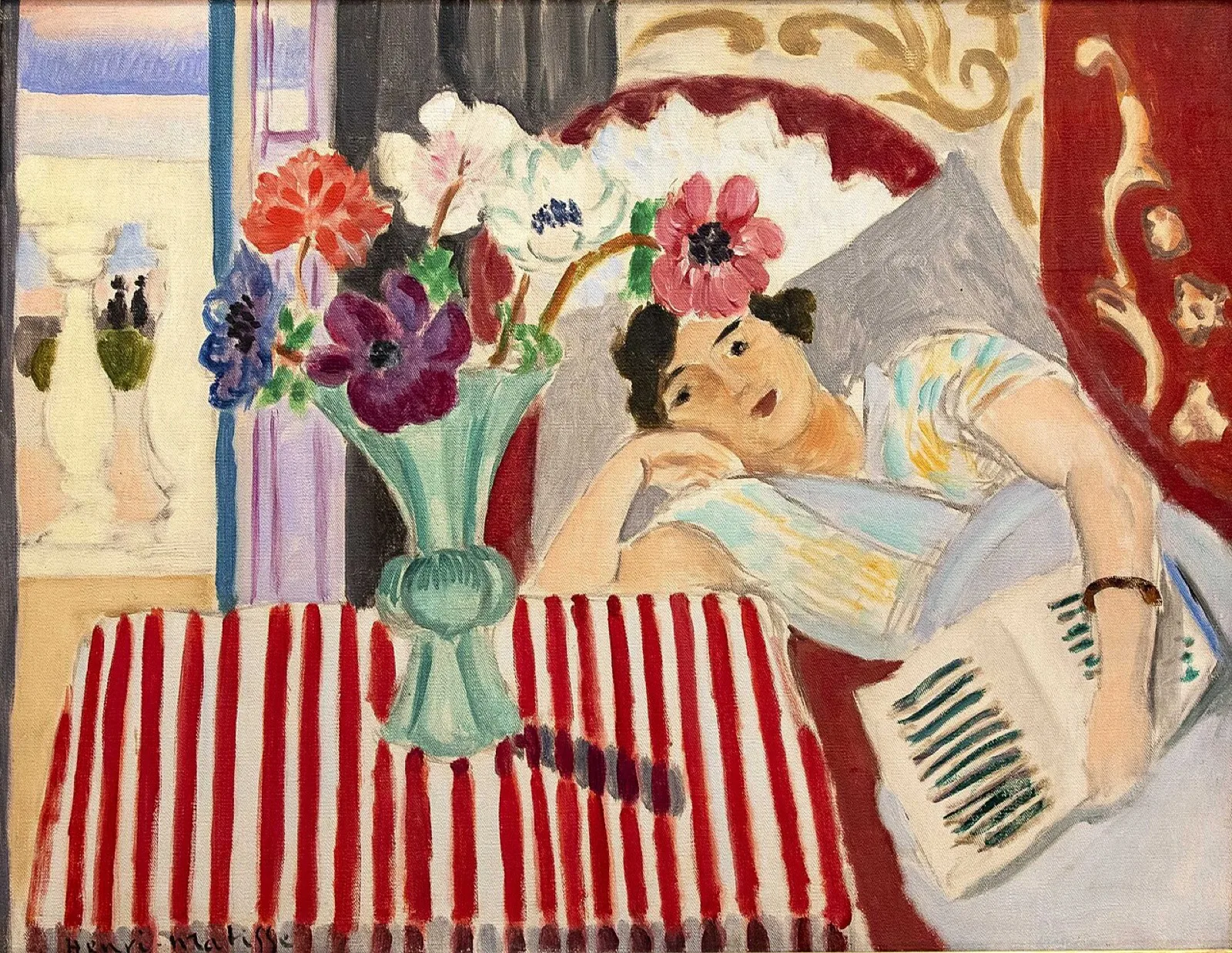 Woman and Anemones
