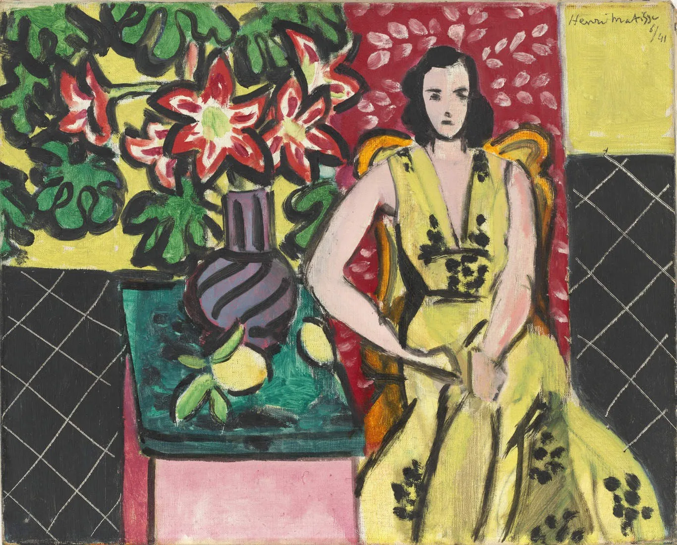 Seated Woman with a Vase of Amaryllis