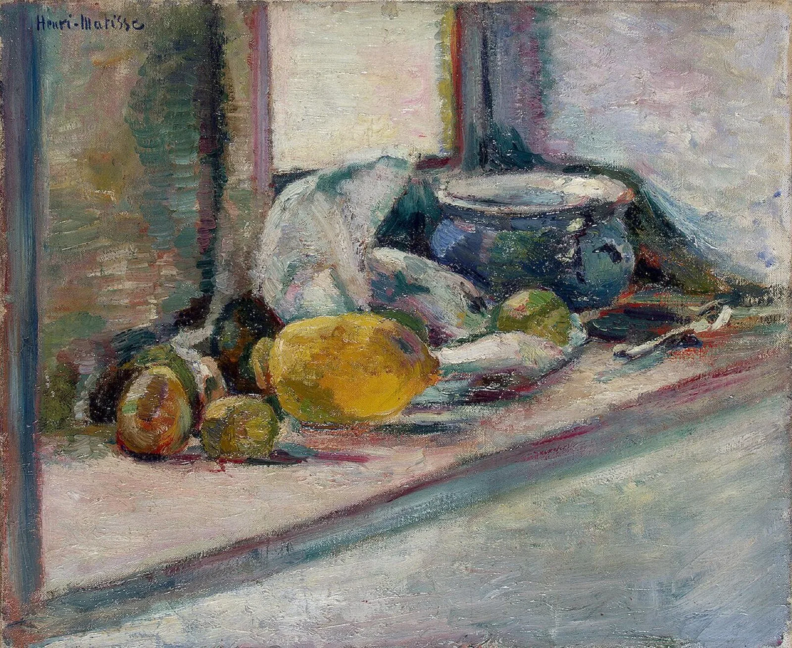 Blue Pot and Lemon