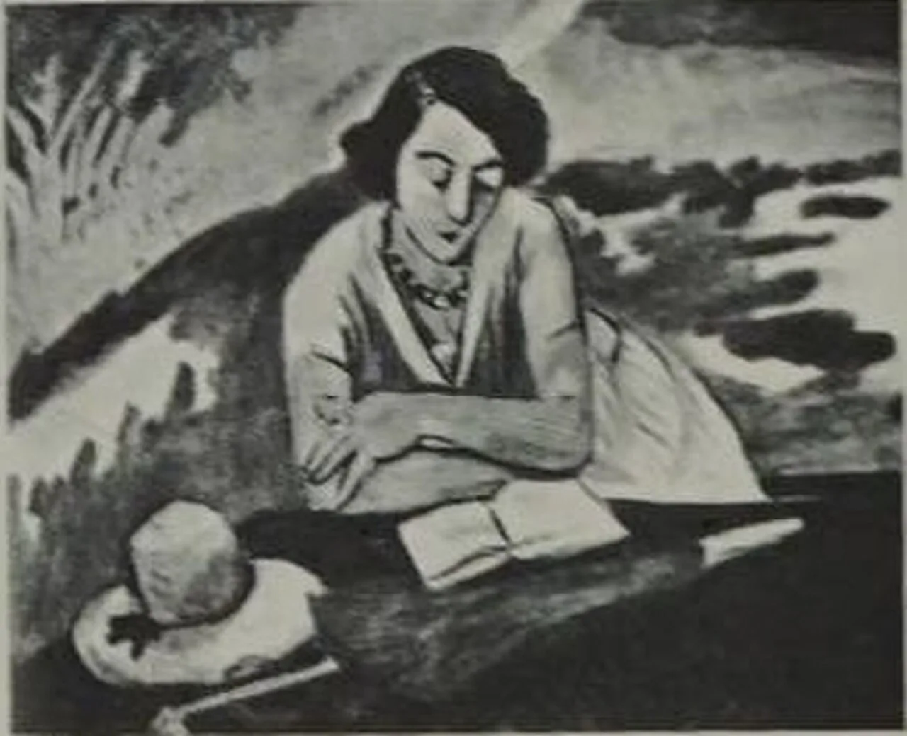 Reading Woman with Parasol