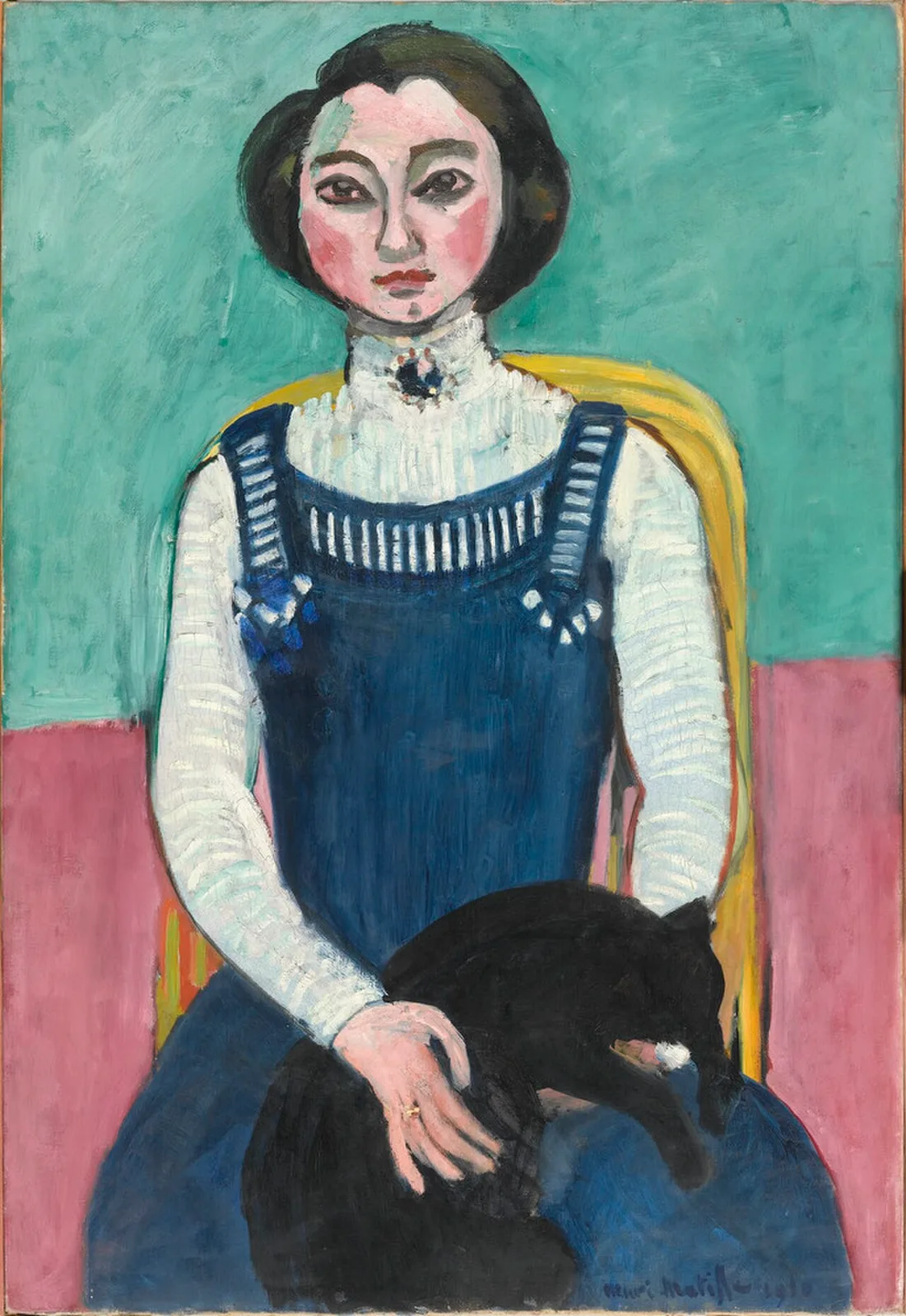 Marguerite with a Black Cat