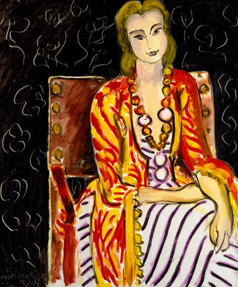 Woman Seated before a Black Background (Femme assise sur fond noir)