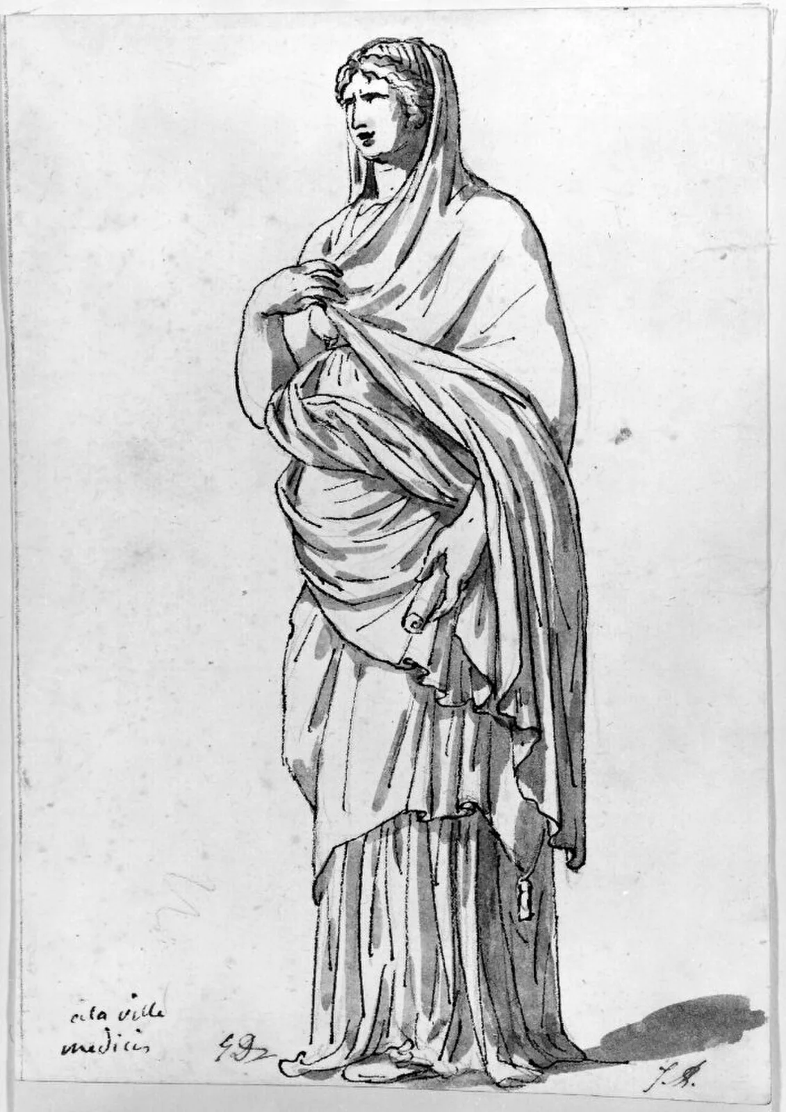 Stående kvinna i antik dräkt (No. 6)