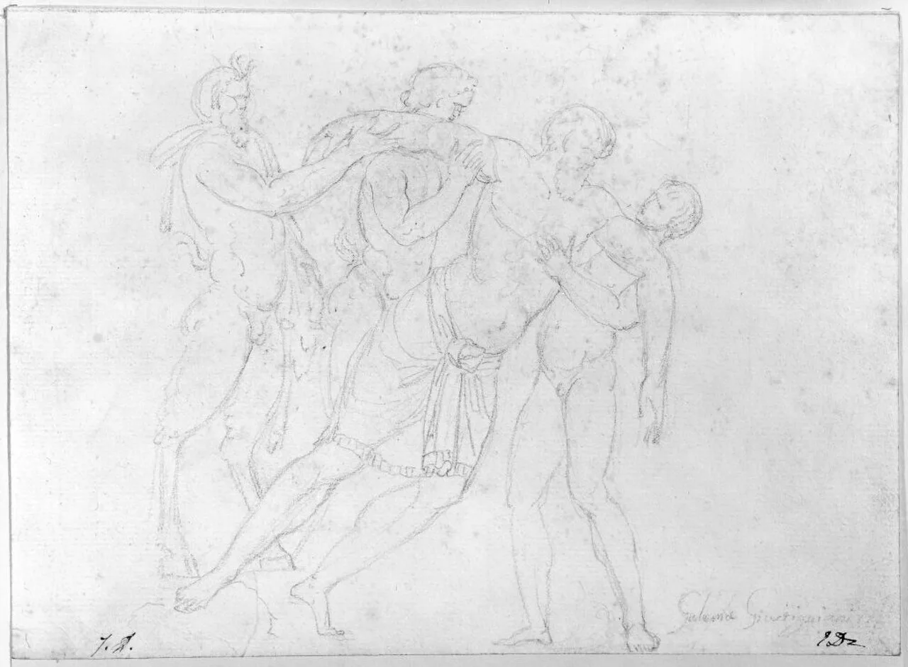 Den druckne Silenus med två fauner och en satyr