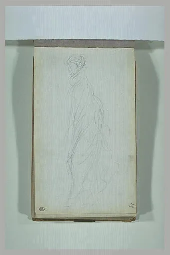 Figure drapée, debout, de profil