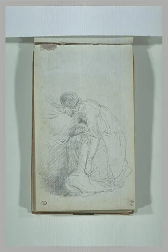 Figure agenouillée, la tête reposant sur les jambes d'une autre figure