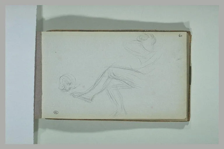 Croquis d'une figure assise; tête