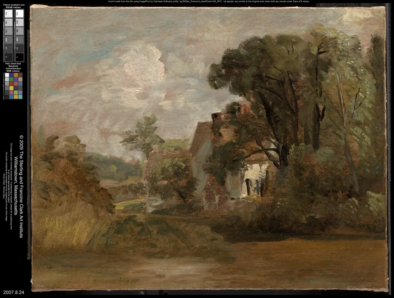 Willy Lott's House (recto); Landscape Sketches with Trees and Church Tower (verso)