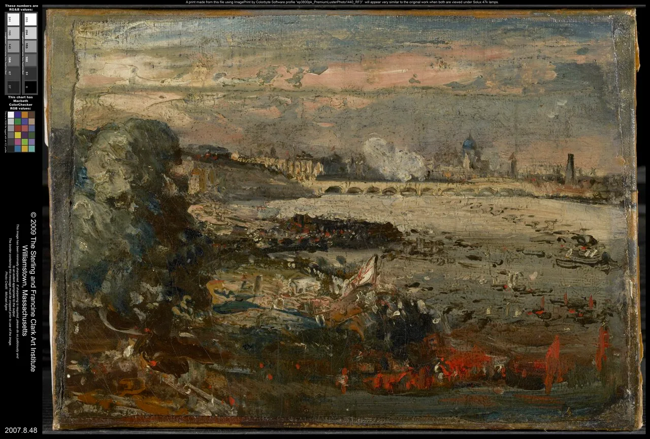 Sketch for "The Opening of Waterloo Bridge Seen from Whitehall Stairs, June 18th "