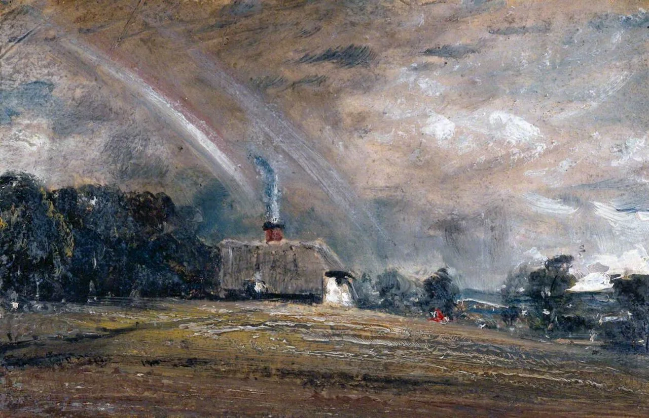 Landscape Study: Cottage and Rainbow
