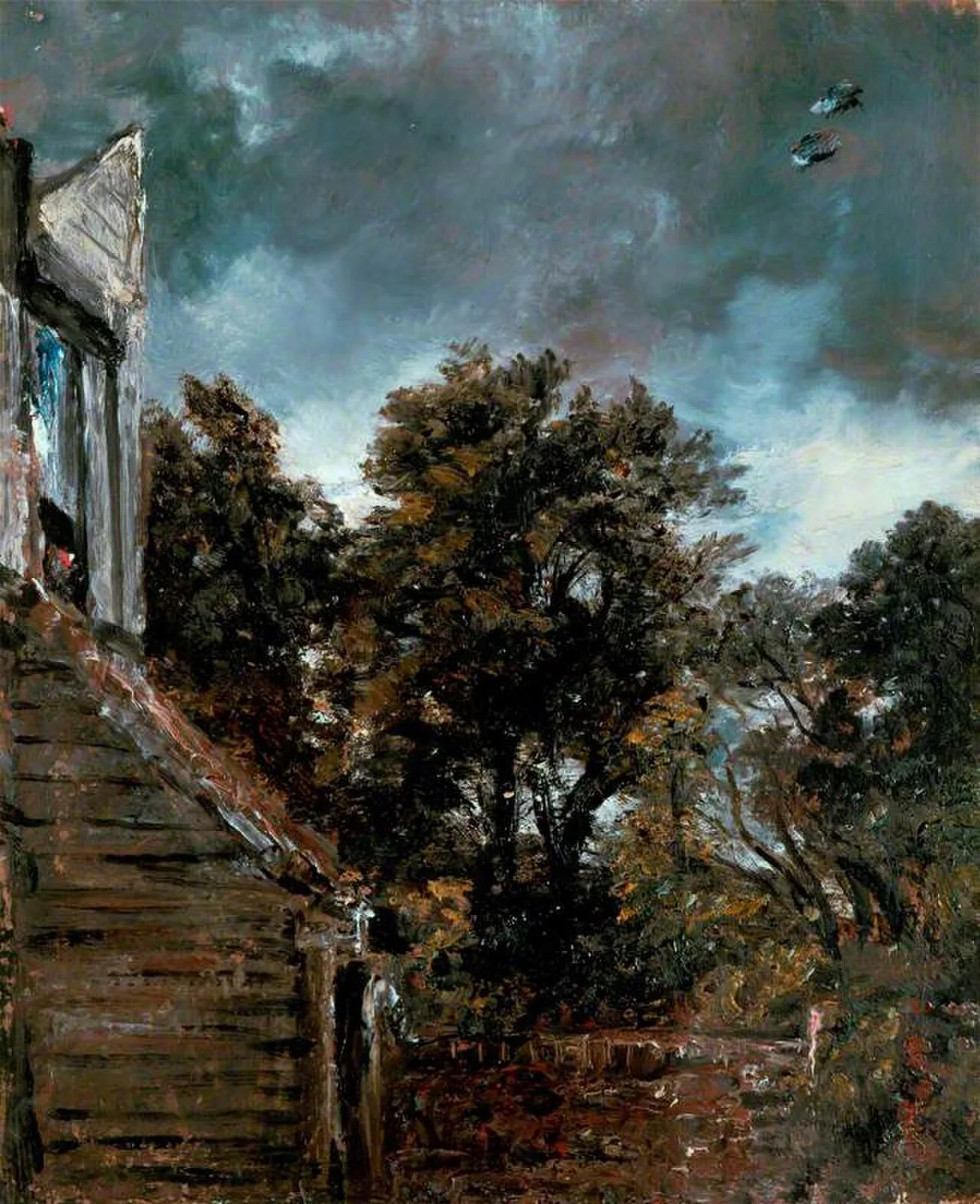 View in a Garden, with a Shed on the Left