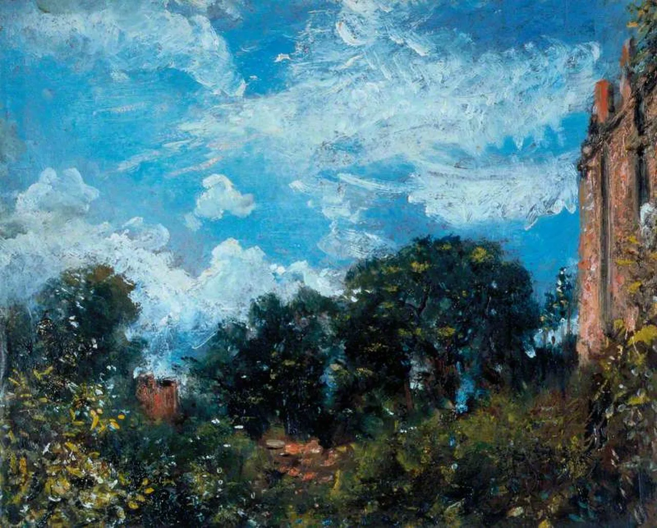 Study of Sky and Trees with a Red House, at Hampstead