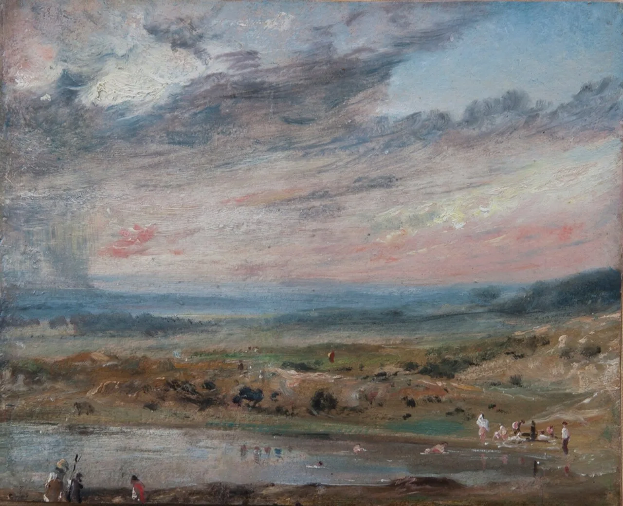 Hampstead Heath, with Pond and Bathers