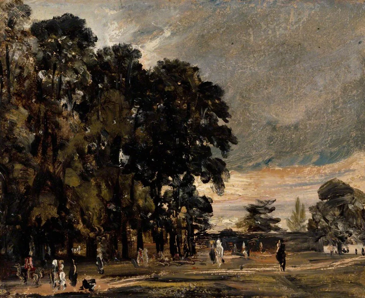 Landscape Study: Figures by a Clump of Trees
