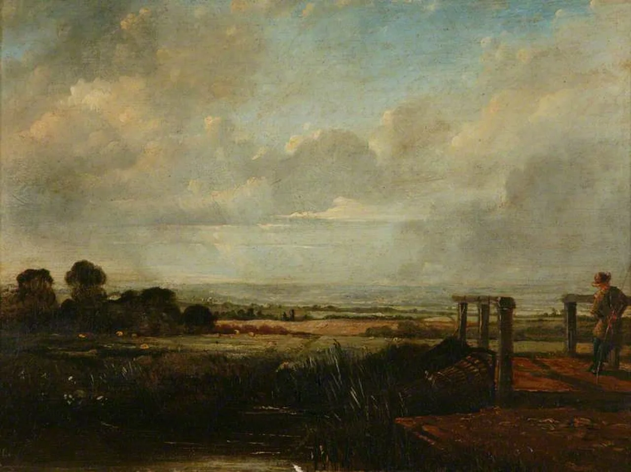 Landscape with a Fisherman on a Bridge