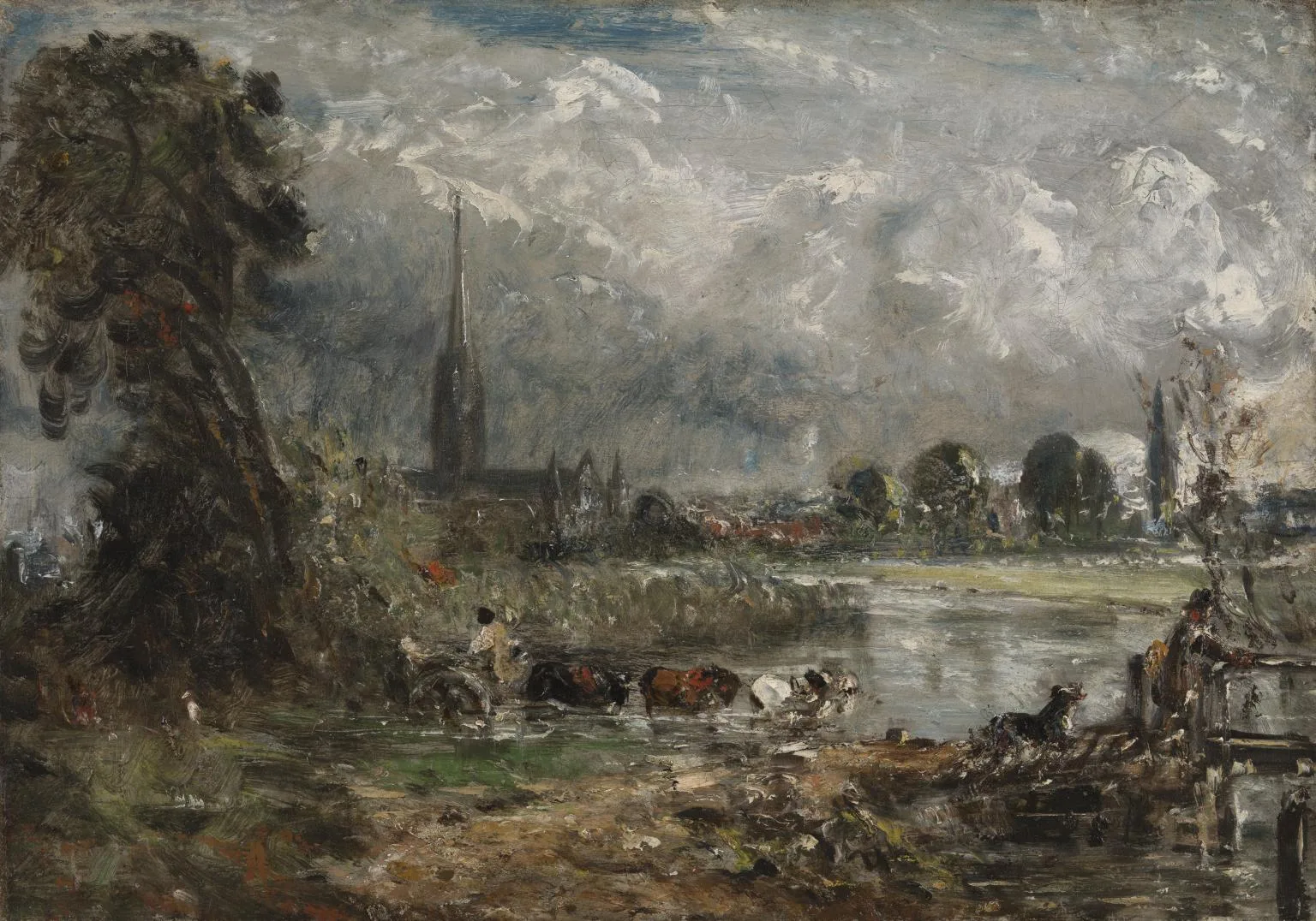 Salisbury Cathedral from the Meadows (No. 1)