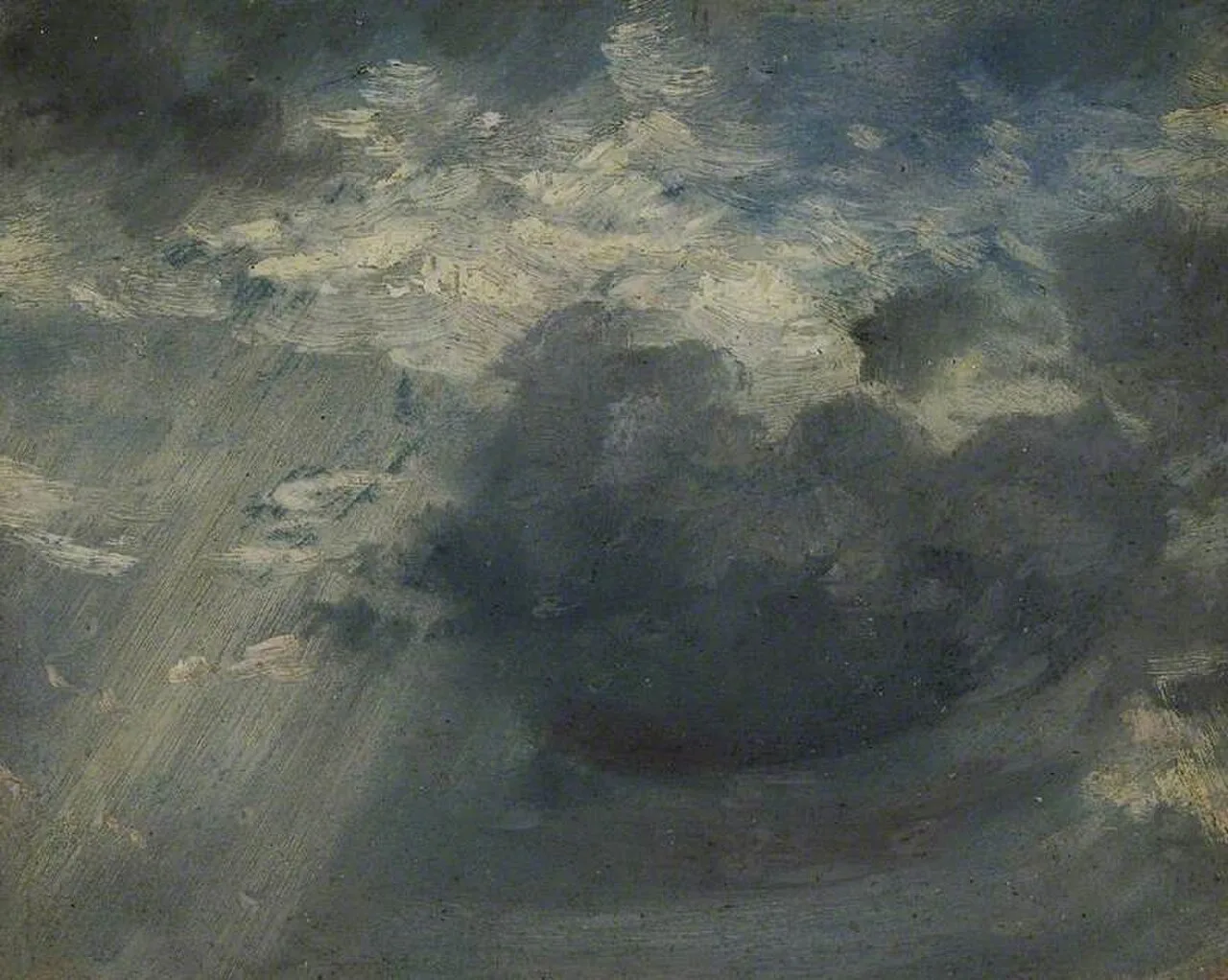 Sky study with a shaft of sunlight