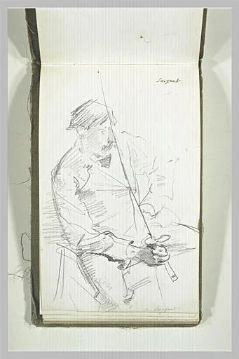 Homme assis, tenant un fleuret