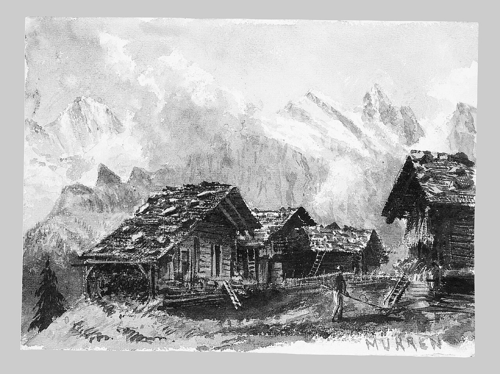 Chalets, Mürren (from "Splendid Mountain Watercolours" Sketchbook)
