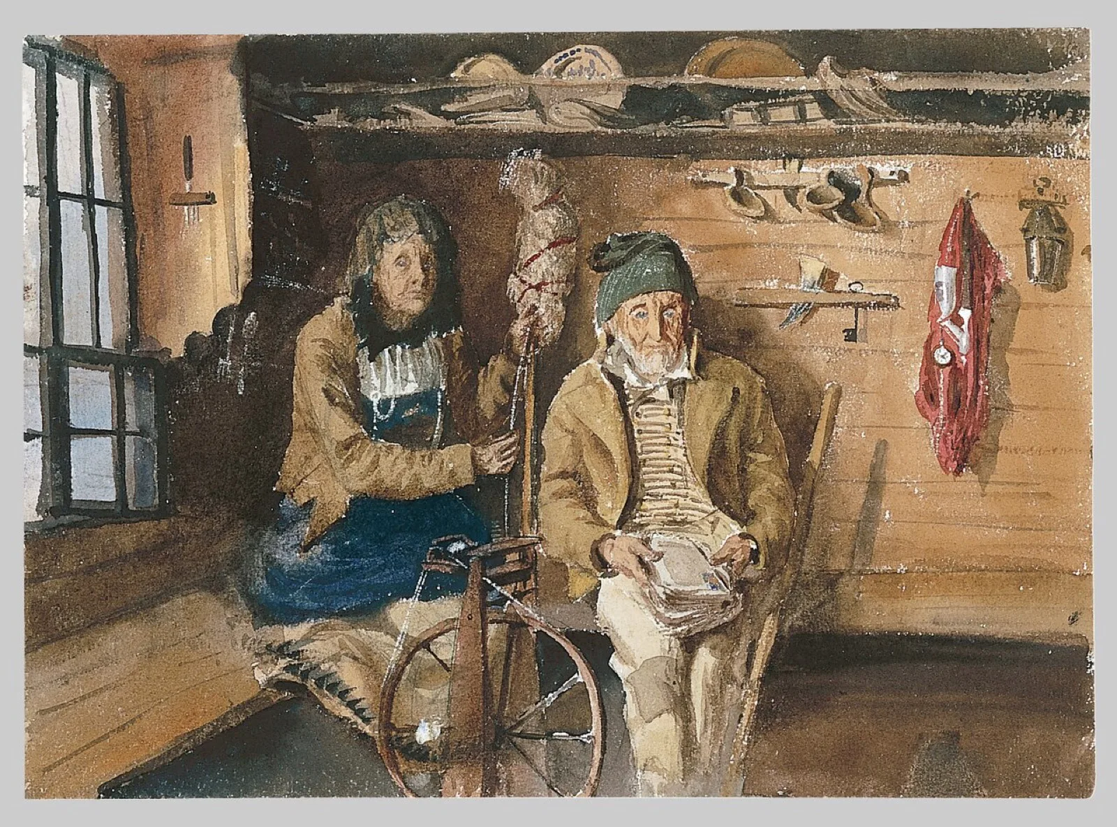 Frau von Allmen and an Unidentified Man in an Interior, verso (from "Splendid Mountain Watercolours" Sketchbook)