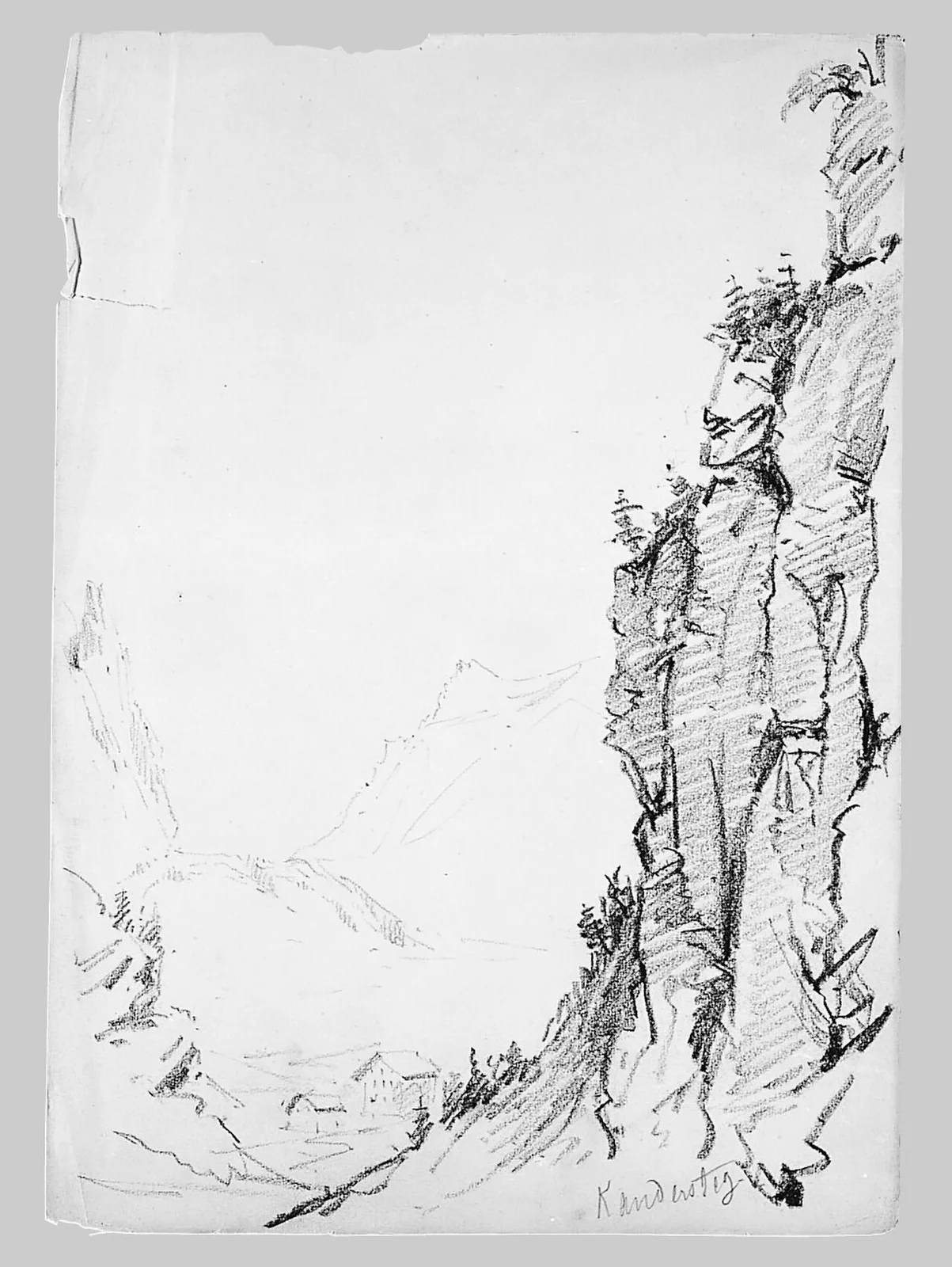 Kandersteg from the Klus of the Gasternthal (from "Splendid Mountain Watercolours" Sketchbook)