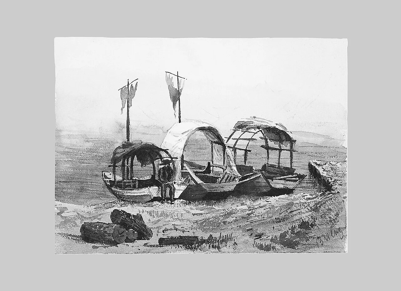 Boats on Shore, Lake of Brienz (from "Splendid Mountain Watercolours" Sketchbook)