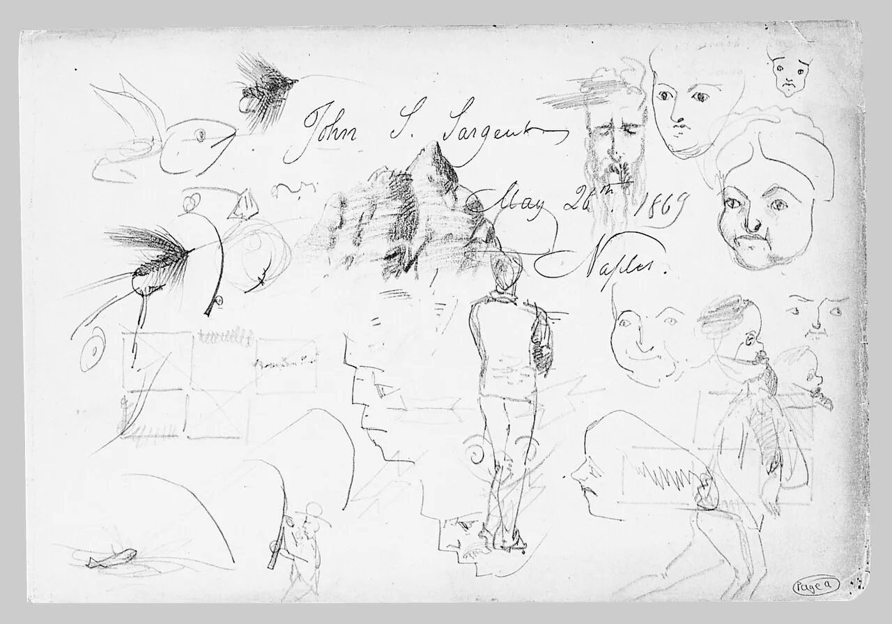 Fish and Fishing Motifs, Faces and Figures (from Switzerland Sketchbook)