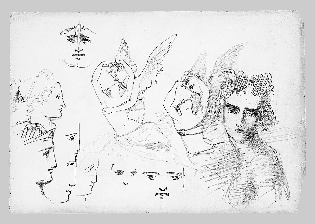 Cupid and Pysche, Faces and Heads (from Switzerland Sketchbook)