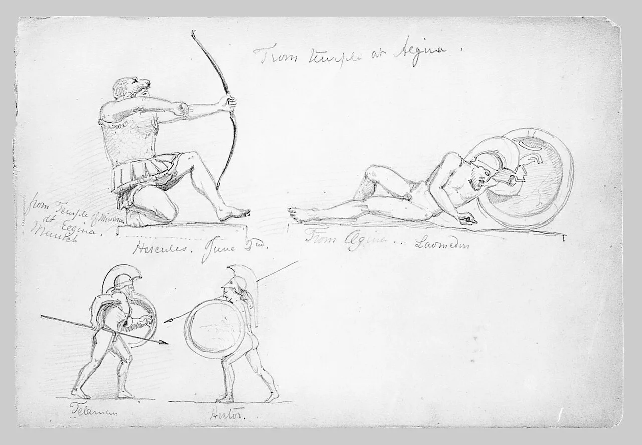 Pediment Sculptures from Temple at Aegina, Glypotothek, Munich (from Switzerland Sketchbook)
