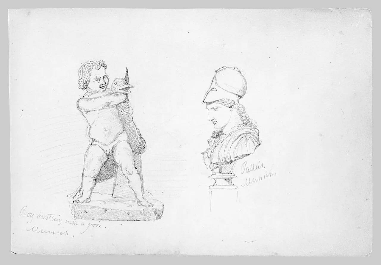 Ancient Greek Sculpture, Glyptothek, Munich (from Switzerland Sketchbook)