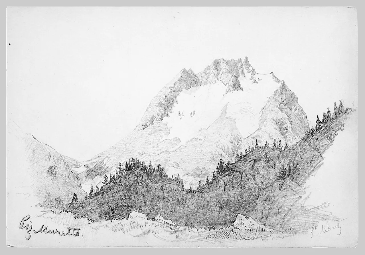 Piz Muretto, St. Moritz (from Switzerland Sketchbook)