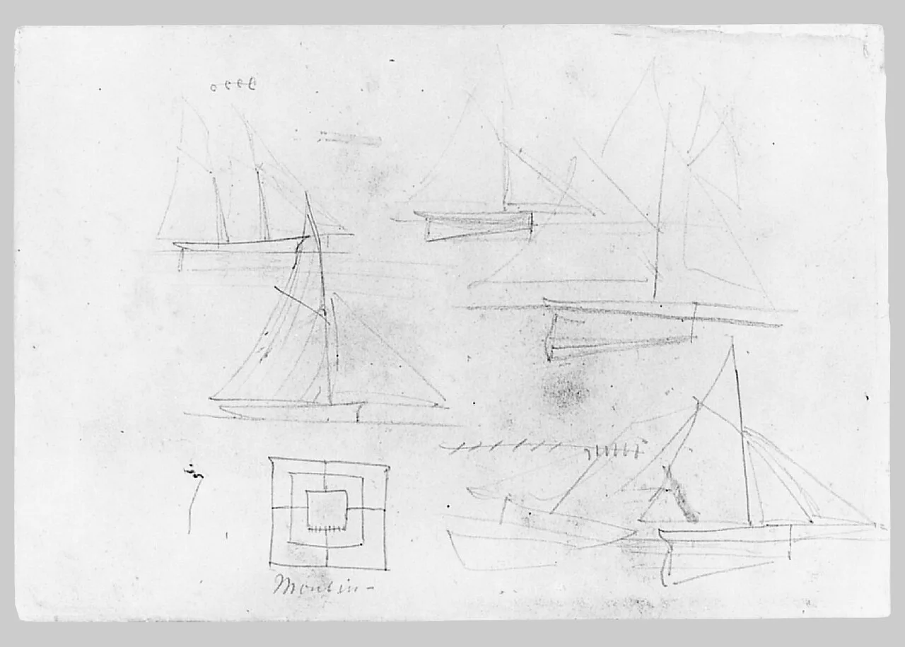 Sailboats; Geometrical Design (from Switzerland Sketchbook)